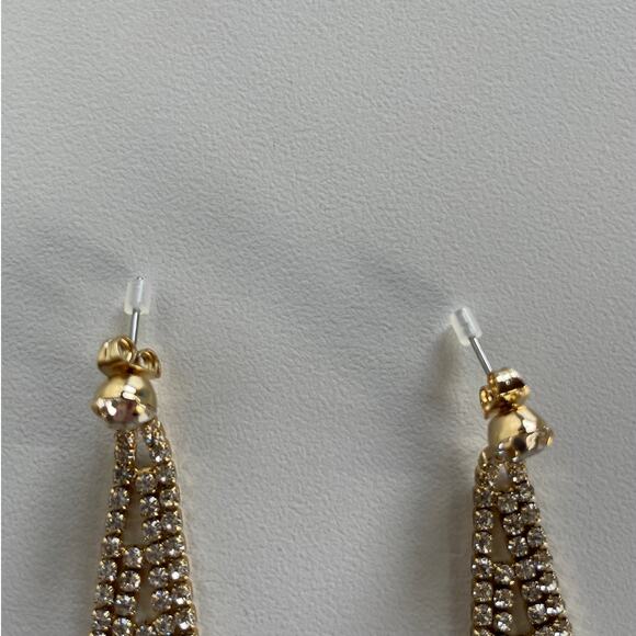 Ettika Earrings Womens Jewelry Gold Drop Rhinestone Revolve Statement Dangle - Picture 6 of 8